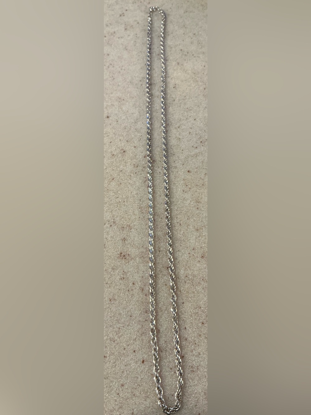 Sterling-Style Rope Chain Necklace in Silver Tone